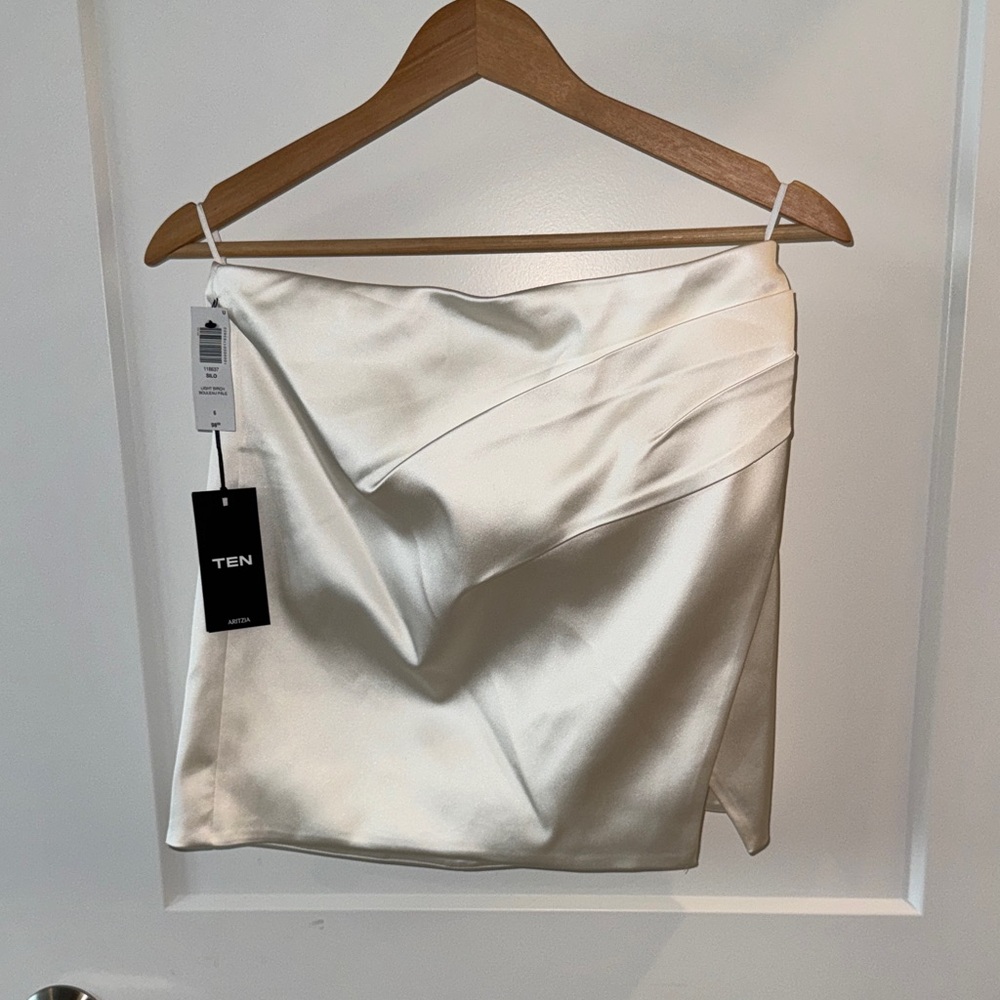 Aritzia TEN Women's Light Birch Satin Skirt